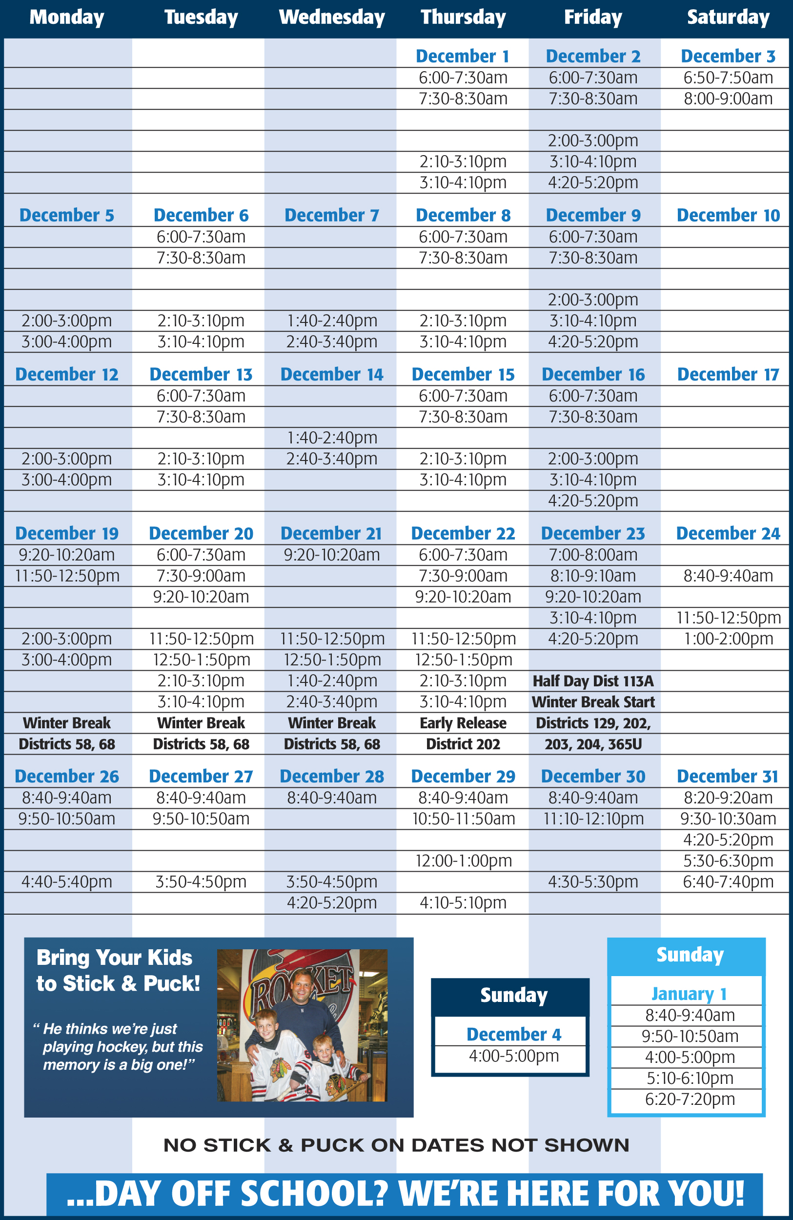 Stick and Puck- the perfect time for hockey training & fun!