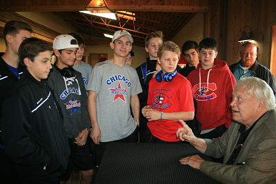 Blackhawks Legend Bobby Hull Visits Rocket Ice Skating Rink