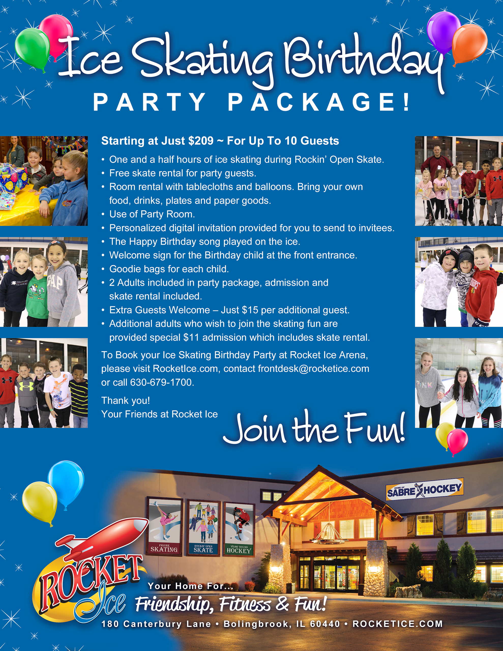 Birthday Party Package | Rocket Ice Arena | 630-679-1700